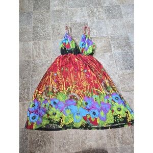 Womans Jedzebel Floral, Colorful Dress Size Medium #887